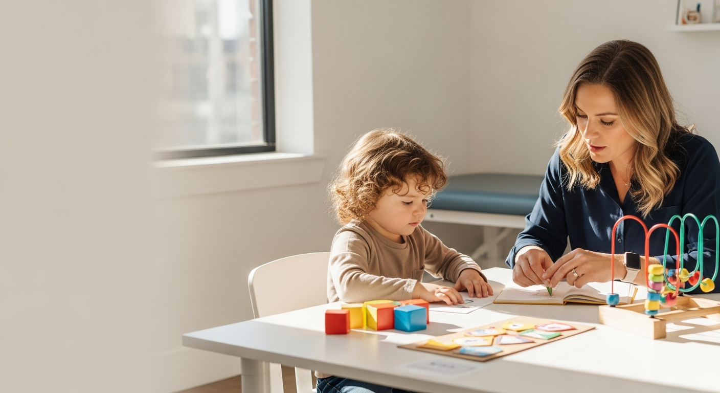 One-on-one ABA teaching session